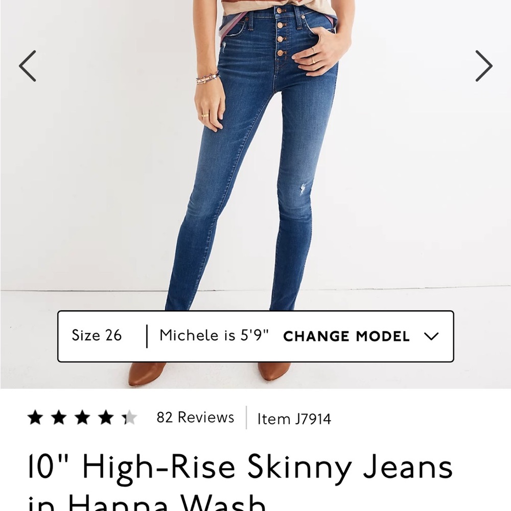10" High-Rise Skinny Jeans in Hanna Wash